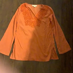 Orange Micheal Kors v-neck blouse